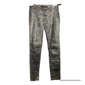 Joes Jeans Metallic Snake Print Ultra Skinny Jegging Pants Gray Size Girls 14
